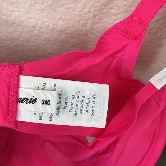 Smoothez by Aerie Bra Beige Full Coverage Unlined Underwire 34C Pink New - Picture 5 of 8